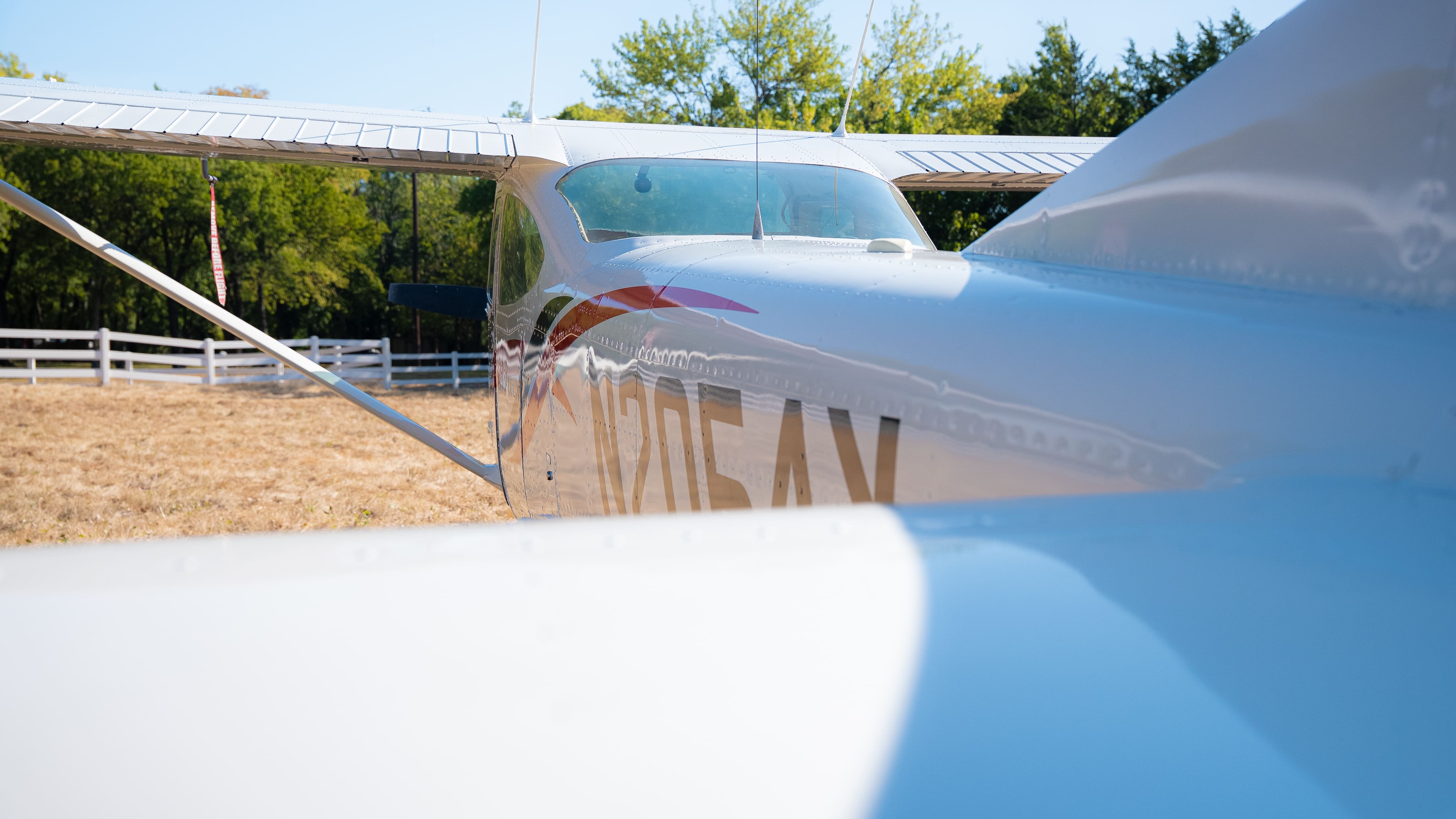 Cessna 182 finished — tail number close-up
