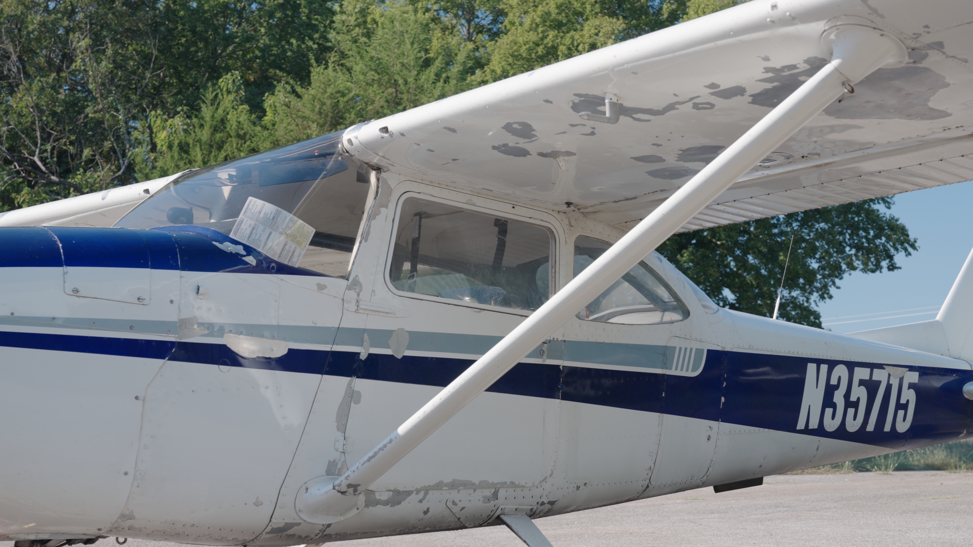 N35715 before — three-quarter view, original paint condition